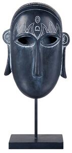 Dekorativ Figur Svart Polyharts 39 cm Afrikansk Mask Staty på ett Ställ Statyett Ornament Dekor Tillbehör Beliani