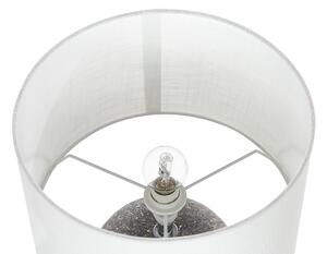 Bordslampa Svart Keramik Bas Unik Form Vit Tygskärm Modern Design Hembelysning Beliani