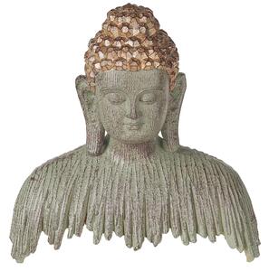 Dekorativ statyett Grå Guld Polyresin 23 cm Buddha-staty Statyett Ornament Dekor Accessoarer Beliani