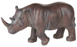 Dekorativ statyett Mörkbrun Polyresin 17 cm Rhino Matt Finish Exotisk Accessoar Dekoration Beliani