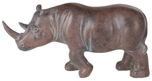Dekorativ statyett Mörkbrun Polyresin 17 cm Rhino Matt Finish Exotisk Accessoar Dekoration Beliani