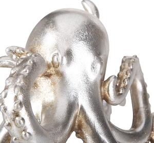Dekorativ statyett Silver Polyresin 17 cm Bläckfisk Blank Finish Tillbehör Dekor Beliani