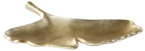 Prydnadsfat Set Guld Metall 2 Smycken Ring Hållare Bricka Ginkgo Motiv Dekoration Beliani