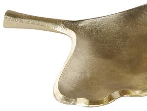 Prydnadsfat Set Guld Metall 2 Smycken Ring Hållare Bricka Ginkgo Motiv Dekoration Beliani