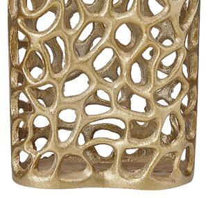 Dekorativ Bordsvas Guld Metall Smal Form Genombruten Design Hemtillbehör Beliani