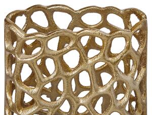 Dekorativ Bordsvas Guld Metall Smal Form Genombruten Design Hemtillbehör Beliani