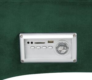 Schäslong Emerald Grön Sammet Inbyggd Bluetooth-högtalare USB-laddare Modern Design Kurvad Vardagsrum Beliani