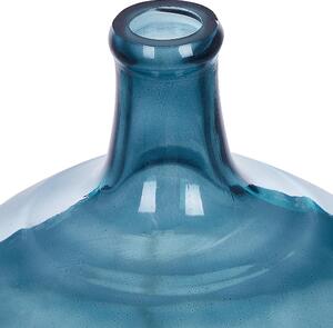 Blomvas Blå Glas 31 cm Handgjord dekorativ rund knoppform Bordsskiva Heminredning Modern design Beliani