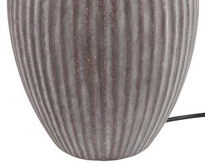 Bordslampa Vit Keramik 52 cm Matt Ribbad Retro Beliani