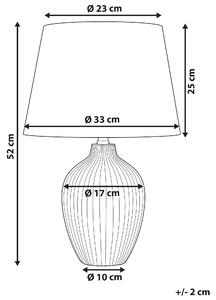 Bordslampa Vit Keramik 52 cm Matt Ribbad Retro Beliani