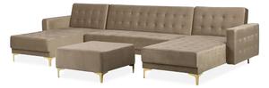 MAZOTO Divansoffa med Fotpall Beige -