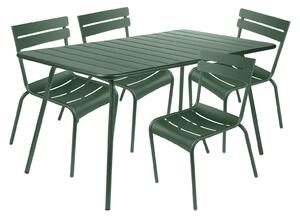 Fermob - Luxembourg matgrupp bord & 4 stolar cedar green - Matgrupper utomhus