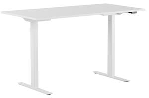 Höj och sänkbart skrivbord, 2-motorigt, vitt stativ, vit bordsskiva 180x80cm