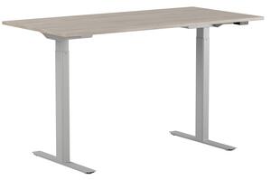 Höj och sänkbart skrivbord, 2-motorigt, grått stativ, ek bordsskiva 100x70cm