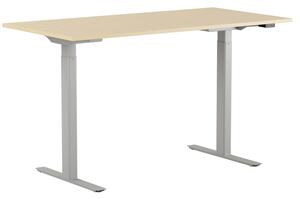 Höj och sänkbart skrivbord, 2-motorigt, grått stativ, björk bordsskiva 100x60cm