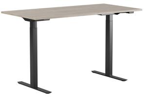 Höj och sänkbart skrivbord, 2-motorigt, svart stativ, ek bordsskiva 100x60cm