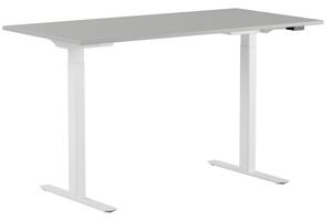 Höj och sänkbart skrivbord, 2-motorigt, vitt stativ, grå bordsskiva 100x60cm