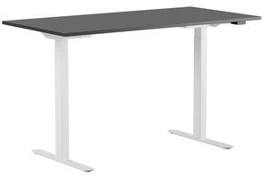 Höj och sänkbart skrivbord, 2-motorigt, vitt stativ, svart bordsskiva 100x60cm