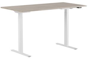 Höj och sänkbart skrivbord, 2-motorigt, vitt stativ, ek bordsskiva 120x60cm