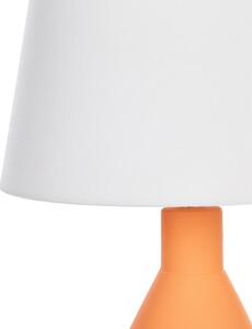 Bordslampa Orange Keramisk Bas Linne Skärm 53 cm Tyg Trumformad Vit Sängbord Vardagsrum Sovrum Belysning Traditionell Beliani
