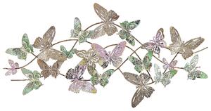 Väggdekor Flerfärgad Järn 100 x 53 cm Metall Skulptur Konstfjärilar Natur Boho Glam Modern Tillbehör Beliani