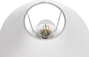 Bordslampa Off-White keramik Linneskärm 41 cm Tyg Trumformad Nattduksbord Vardagsrum Sovrum Belysning Traditionell Design Beliani