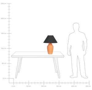 Bordslampa Orange Keramisk Bas Linne Skärm 52 cm Tyg Trumma Svart Sängbord Vardagsrum Sovrum Belysning Traditionell Beliani