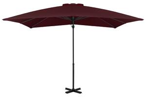 Frihängande parasoll med aluminiumstång vinröd 250x250 cm