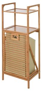 Bathroom Solutions Förvaringshylla 2 hyllor och tvättkorg bambu 95 cm