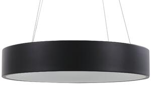 Hängande Lampa Svart Stål Integrerade LED-ljus Ring Rund Form Modern Glamorös Belysning Beliani