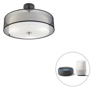 Smart taklampa svart med vit 50 cm inkl 3st WiFi A60 - Drum Duo