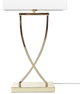 Bordslampa i Silver med Svart Lampskärm Rektangulär Beliani