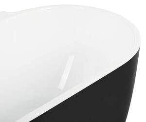 Fristående Badkar Svart Sanitär Akryl Oval Enkel 170 x 80 cm Modern Design Beliani