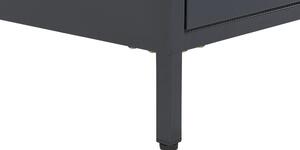 Nattduksbord Grafit Stål Industriell Design 2 Lådor Sovrum Förvaringsmöbler Beliani
