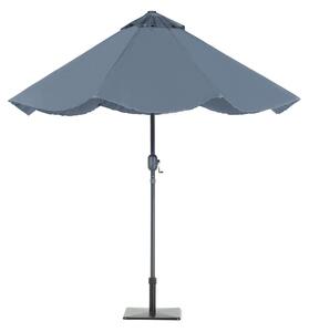 Trädgårdsparasoll Grå Skärm med LED Lampa 266 x 240 cm Aluminium Stång Vevmekanism Utomhus Paraply Beliani