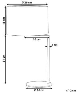 Bordslampa Svart Järn Polyester 49 cm Trumskärm Nattduksbord Sovrum Vardagsrum Modern Beliani