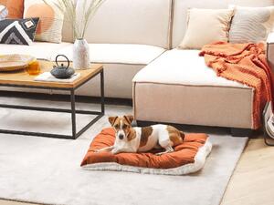 Djursäng Orange Sammet Polyester Tofsar 90 x 60 cm Modern Design Stor kudde För Hundar och Katter Beliani