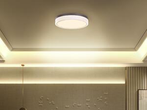 Taklampa Vit Stål Akryl Integrerade LED-ljus Rund Form Dekorativ Modern Belysning Beliani
