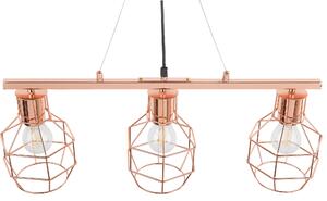 Hänglampa Koppar Metall Taklampa 3 Lampor Glansig Finish Industriell Design Vardagsrum Matsal Kök Beliani