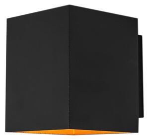 Set med 2 design vägglampor svart och guld fyrkantig - Sola
