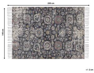 Matta Flerfärgad polyester och bomull 140 x 200 cm Orientalisk med tofsar Vardagsrum Sovrum Beliani