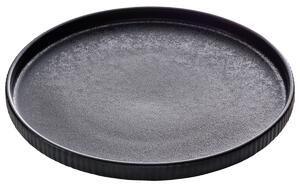 Playground Platt tallrik Nara rund relief; 27x2.5 cm (ØxH); Svart; Rund; 6 Styck / Förpackning