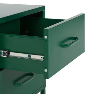 Sängbord Grön Stål Nattduksbord Industriell design 2 lådor Sovrumsförvaringsmöbler Beliani