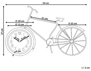 Bordsklocka Svart metallram 37 cm Cykelform Modern design Hemtillbehör Beliani