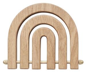 OYOY LIVING - Rainbow Wooden Trivet - Grytunderlägg - Nature - H:1.5 x L:11 x W:13 cm