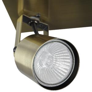 Taklampa med 4 lampor Mässing Metall Svängarm Konformad skärm Spotlight Design fyrkantig skena Beliani