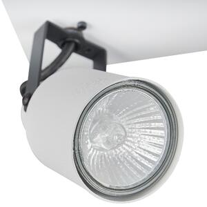 Taklampa med 4 lampor Vit Metall Svängarm Konformad skärm Spotlight Design fyrkantig skena Beliani