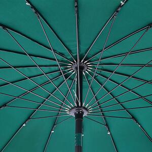 Trädgårdsparasoll Smaragdgrönt tyg Aluminiumbalk 255 cm Modern Oktogonal Utomhus Parasoll Lutande UV-beständig Beliani