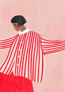 Illustration The Woman With the Red Stripes, Bea Muller, (30 x 40 cm)