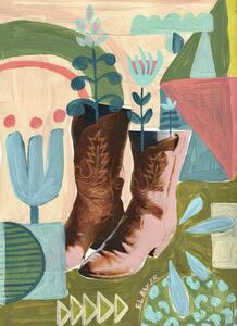 Illustration Blooming boots, Eleanor Baker, (30 x 40 cm)